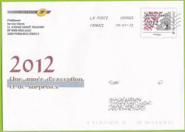 France (2012) Entier Postal De Service Prêt-à-poster "Bonne Année 2012" "Happy New Year 2012". Service Postal Stationery - Sonstige & Ohne Zuordnung