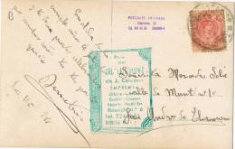 Postal Barcelona 1911. Estacion Ferrocarril M.Z.A. - Briefe U. Dokumente