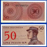 Indonesie 50 Sen 1964 Indonesia Travailleur Volontaire Skrill Paypal OK - Indonesien