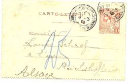 LANV5 - MONACO EP CL ALBERT I° 10c  A DESTINATION DE REICHSHOFFEN 6/3/1910(?) TAXE ALLEMANDE - Enteros  Postales