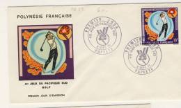 FDC  POLYNÉSIE  1971 TAHITI   # 4° JEUX PACIFIQUE SUD # GOLF # SPORT # - FDC