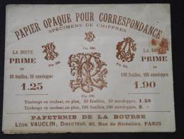 75 PARIS - Enveloppe-Publicité - PAPETERIE De La BOURSE - Léon VAUCLIN - 82 Rue De Richelieu - Imprenta & Papelería