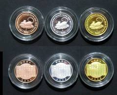 Thailand Comm 3 Coins 2008 Zodiac Year Of The Mouse - Thaïlande