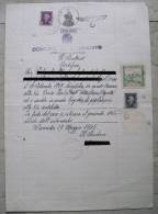MARCHE DA BOLLO SU DOCUMENTO COMUNE DI SORRENTO ANNO 1945 - Steuermarken