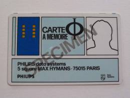 FRANCE - Philips - Smart Card - Carte A Memoire - 1981 - Specimen - Interner Gebrauch