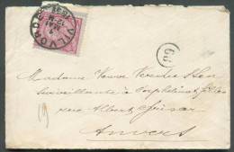 N°46 - 10 Centimes Rouge, Bord De Feuille Droit,  Obl. Sc VILVORDE S/Env. Carte De Visite Du 1 MAI 1891 Vers Anvers.  Su - 1884-1891 Leopold II