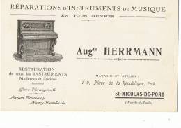 SAINT-NICOLAS De PORT --Teparation D'instruments De Musique En Tous Genres --Auguste  HERRMAN - Saint Nicolas De Port