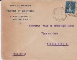 Enveloppe Montpellier Vins Perret Et Coutisou - Cartas & Documentos