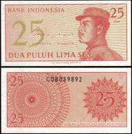Indonesia 1964 25 Sen Banknotes Uncirculated UNC - Andere & Zonder Classificatie