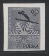 POLAND 1957 50 YEARS OF SKIING 60g BLACK PRINT NHM Winter Sports - Essais & Réimpressions