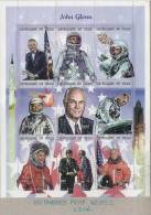 Tchad 1998 Y&T 1062/70. John Glenn. Feuillet Dentelé Perforé "annulé" Collé Sur Carton Par L´imprimeur Suisse.. - Afrique