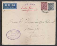 INDIA  1935  KG V AIR MAIL COver To Germany #  42912   Indien Inde - 1911-35 King George V