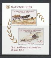 UN Geneva 1985 Michel # 133B-134B Block # 3 SS, MNH - Blocks & Kleinbögen