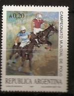 Argentine Argentina 1987 N° 1566 ** Sport, Polo, Championnats Du Monde, Tableau, Alejandro Moy, Chevaux, Animaux - Ungebraucht