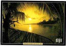 FIDJI  Golden Sunset And Palms  Très Bon état écrite Timbrée - Fiji