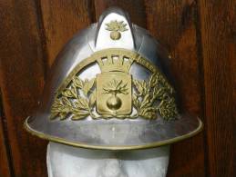 SUPERBE CASQUE ADRIAN POMPIER  1926 :  VILLE  De  MONTMACHOUX  !!!!!!! - Brandweer