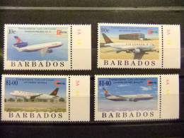 BARBADOS 1996 CAPEX 96 EXPOSICION FILATELICA EN TORONTO YV 941 - 944 ** AVIONES - Barbades (1966-...)