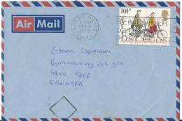 Great Britain Air Mail Cover Sent To Denmark 23-10-1978 CYCLE On The Stamp - Briefe U. Dokumente