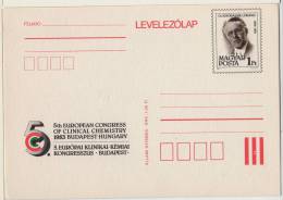 1983 - Hungary  - Jendrassik Loránd Physiologist Chemist / 5th Chemistry Congr. - STATIONERY - POSTCARD - Química