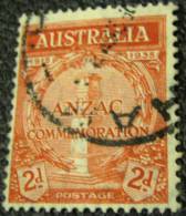 Australia 1935 20th Anniversary Of The Gallipoli Landings Anzac 2d - Used - Usados