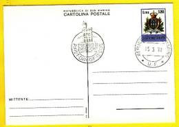 1978 - SAN MARINO -  CARTOLINE POSTALI - ORDINARIA DA 120 LIRE OBLITERATA 15.3.78 - Ganzsachen