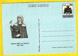 1981 - SAN MARINO -  CARTOLINE POSTALI -SANTA RITA DA CASCIA - Interi Postali