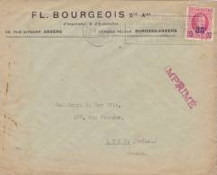 Belgique, Lettre 1928, Imprimé, ...dans L'Angle Droit De La Suscription, Antwerpen-Lyon/1401 - Covers & Documents