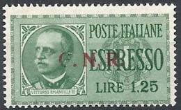 1943-44 RSI ESPRESSO BRESCIA 1,25 LIRE II TIPO VARIETà LEGGI MNH ** - RSI012 - Eilsendung (Eilpost)