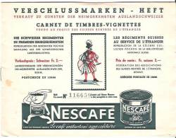 Verschlussmarken-Heft  Schweizer Regimenter (Collection Pochon) NESTLÉ-CAILLER - Fantasie Vignetten