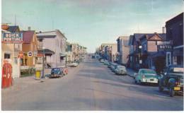 Ely MN Minnesota, Sheridan Avenue Street Scene, Gas Station Pumps, Pontiac Buick Sign, C1950s Vintage Postcard - Other & Unclassified