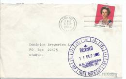 1985 25 Cent QE 11 Used On Envelope Turangi To Otahuhu Dominion Breweries & Received D.B. Northern Region (3) - Lettres & Documents