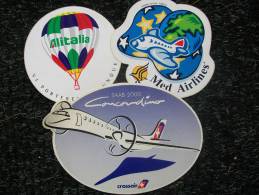 3 ADESIVI,ALITALIA,MED AIRLINES,CROSSAIR - Stickers