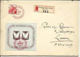 SUISSE  1946   BLOC FEUILLET N° 12 SUR LETTRE     BASEL       SUPERBE - Lettres & Documents