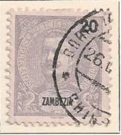 ZAMBÉZIA  -1898 -1901, D. Carlos I,  20 R.   D. 11 3/4 X 12,  (violeta)  (o)   MUNDIFIL  Nº 18 - Zambèze