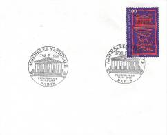 ASSEMBLEE NATIONALE_PARIS_ Premier Jour Timbre 24/01/1998 - Temporary Postmarks