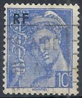 1944 FRANCIA USATO MERCURIO SOPRASTAMPATO RF 10 CENT - FR566 - Oblitérés