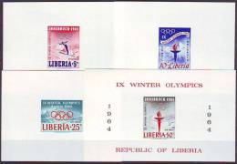 LIBERIA  -  OLYMPIC GAMES  INNSBRUCK - LUX  MS -  **MNH - 1964 - TIRAGE 2500 - Winter 1964: Innsbruck