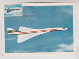 TIMBRE 1er JOUR VOL D ESSAI, CONCORDE 2 MARS 1969, SUR CPM - First Flight Covers