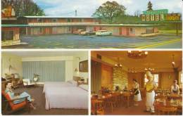 Eugene OR Oregon, Travel Inn Motel Lodging, Del's Pancake Restaurant, Autos, Interior Decor, C1950s Vintage Postcard - Eugene