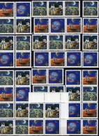 Varianten Kosmos WORLD STAMP 1989 Sowjetunion 6020/3,VB Plus 16xZD ** 36€ Philatelic Set Space Se-tenant Of USSR CCCP SU - Variétés & Curiosités