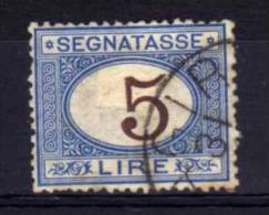 Italy - 1874 - 5 Lire Postage Due - Used - Postage Due