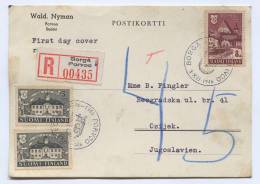 FINLAND, Suomi - BORGA, PORVOO, Registered, 1946. Postal Stationery To Yugoslavia - Postal Stationery