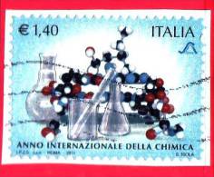 ITALIA - 2011 - USATO - Anno Internazionale Della Chimica - 1,40 € • Strumenti Chimici E Molecola • Policromo - 2011-20: Marcofilie