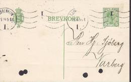 Denmark Postal Stationery Ganzsache Entier 5 Ø König Christian X. Brevkort KØBENHAVN I. 1914 VARBERG Sweden (2 Scans) - Entiers Postaux