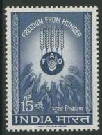 India Indien 1963 Mi 352 ** FAO – Emblem – Freedom From Hunger / Kampf Gegen Den Hunger - ACF - Aktion Gegen Den Hunger