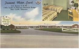 New Castle DE Delaware, Tremont Motor Court Motel Lodging Auto, C1950s Vintage Linen Postcard - Andere & Zonder Classificatie