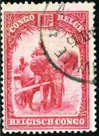 CONGO BELGA, BELGIAN CONGO, FAUNA, ANIMALI, ELEFANTE, CONGO BELGA, 1931, FRANCOBOLLO USATO, Scott 147 - Oblitérés