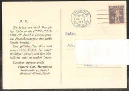 HERZ-JESU-KIRCHE Zürich Wiedikon Spendenkarte 1927 - Wiedikon