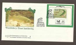 Ciskei - 1989 - Trout Hatcheries Miniature Sheet On Cover - Ciskei