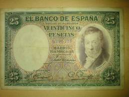 25 Pesetas Vicente Lopez 1931 - 25 Peseten